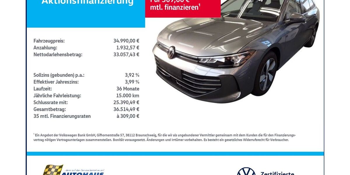 VW Passat Variant 5.208 km 34.990 &euro; Wanzleben-Börde OT Hohendodeleben 39164